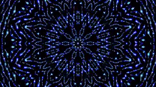 Abstract Kaleidoscoop Patroon Met Rode Blauwe Kleuren Magische Mandala — Stockvideo