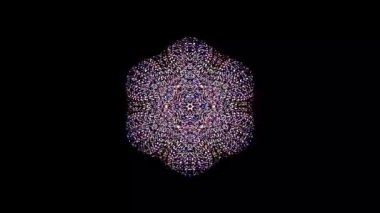 Siyah arkaplanda yanıp sönen çok renkli ışıkların hareketli yuvarlak şekli