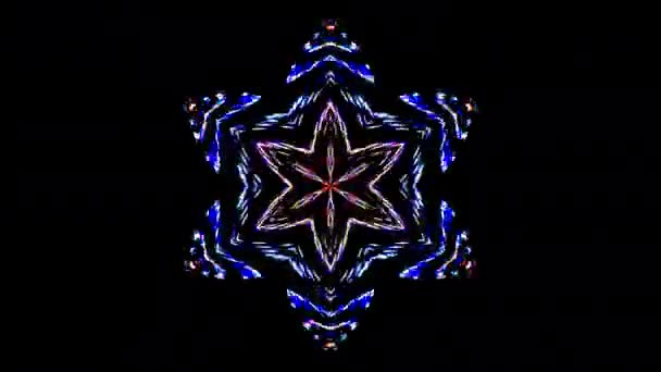 概要赤と青の万華鏡模様 魔法のマンダラ — ストック動画