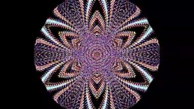 Kırmızı ve mavi renkli soyut Kaleydoskop deseni. Sihirli mandala. 4k