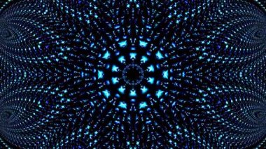 Kırmızı ve mavi renkli soyut Kaleydoskop deseni. Sihirli mandala. 4k