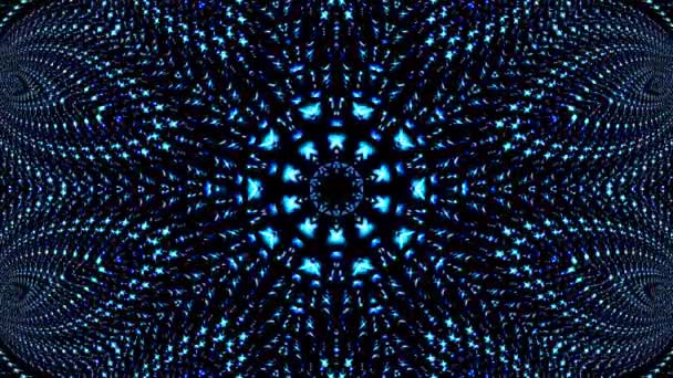 Abstract Kaleidoscoop Patroon Met Rode Blauwe Kleuren Magische Mandala — Stockvideo