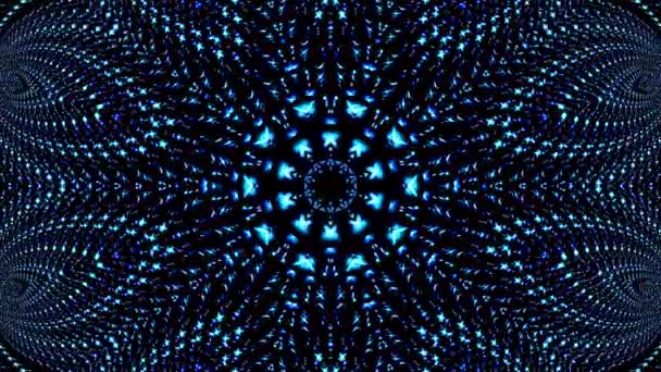 Absztrakt Kaleidoszkóp minta piros és kék színekkel. Varázslatos mandala. 4k