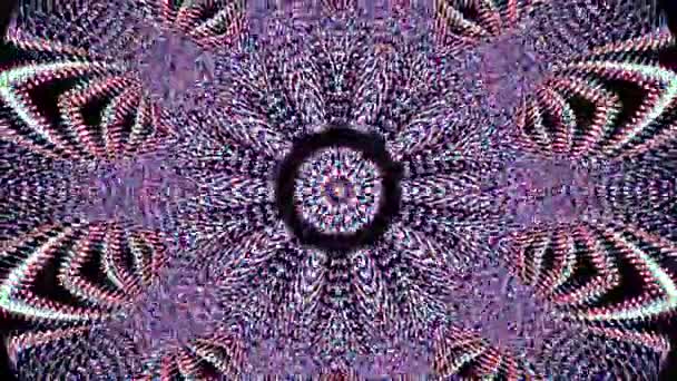 Abstraktní Kaleidoskop Vzor Červenými Modrými Barvami Magická Mandala — Stock video