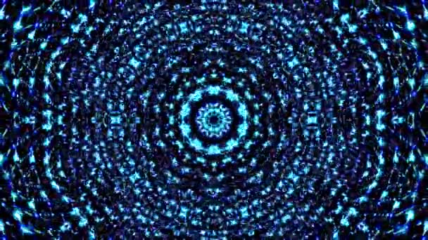 Caleidoscopio Abstracto Con Colores Rojo Azul Mandala Mágica — Vídeos de Stock