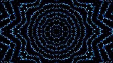 Kırmızı ve mavi renkli soyut Kaleydoskop deseni. Sihirli mandala. 4k