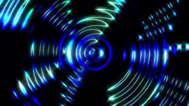 Soyut mavi renk arkaplanda dönen dairesel çizgiler