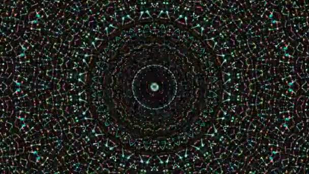 Абстрактный Калейдоскоп Красным Синим Цветами Волшебная Мандала — стоковое видео