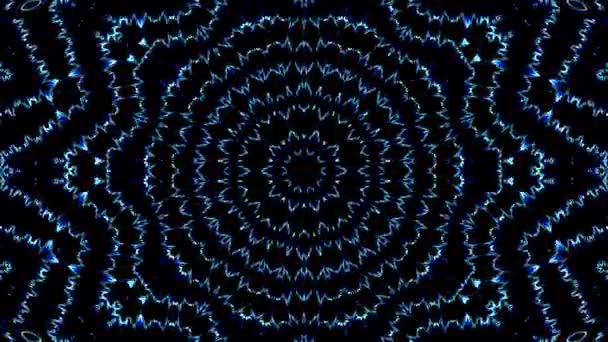 Abstrakt Kalejdoskop Mönster Med Röda Och Blå Färger Magisk Mandala — Stockvideo