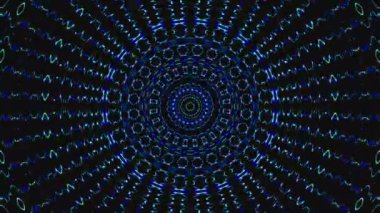 Kırmızı ve mavi renkli soyut Kaleydoskop deseni. Sihirli mandala. 4k