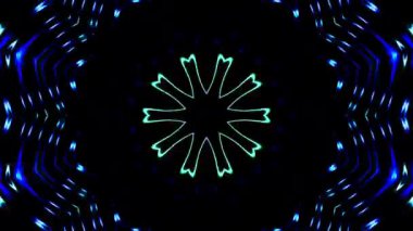 Kırmızı ve mavi renkli soyut Kaleydoskop deseni. Sihirli mandala. 4k