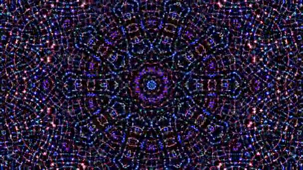 Abstract Kaleidoscoop Patroon Met Rode Blauwe Kleuren Magische Mandala — Stockvideo