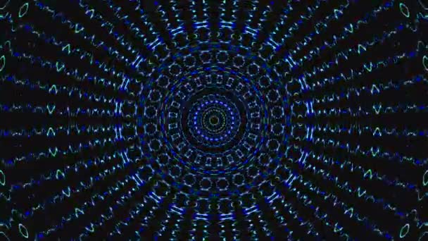Abstraktes Kaleidoskopmuster Mit Roten Und Blauen Farben Magisches Mandala — Stockvideo