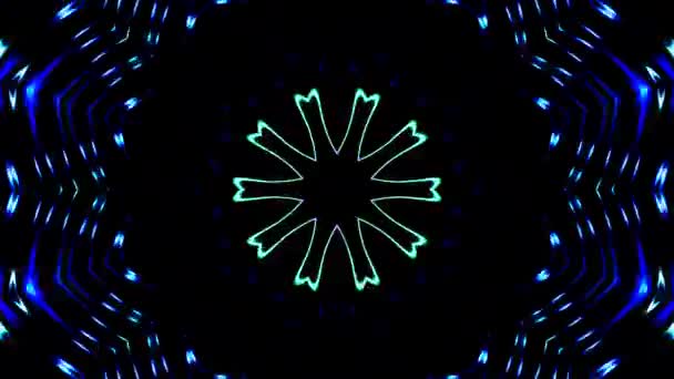 Modello Astratto Caleidoscopio Con Colori Rosso Blu Mandala Magico — Video Stock