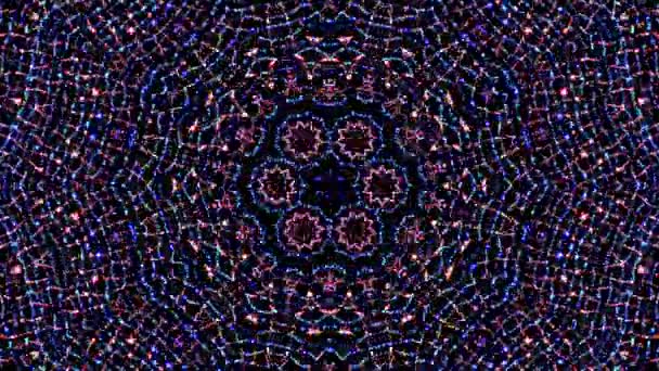 Abstract Kaleidoscoop Patroon Met Rode Blauwe Kleuren Magische Mandala — Stockvideo