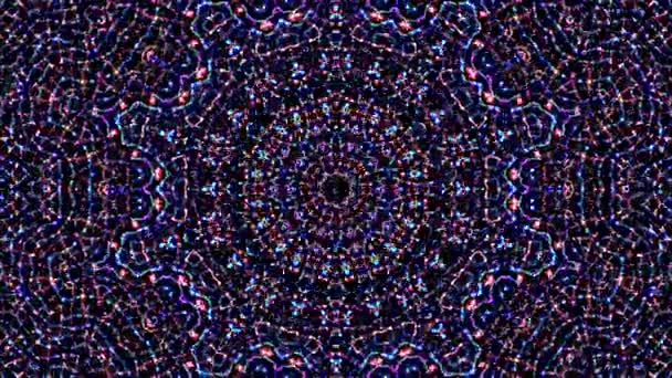 Abstract Kaleidoscoop Patroon Met Rode Blauwe Kleuren Magische Mandala — Stockvideo