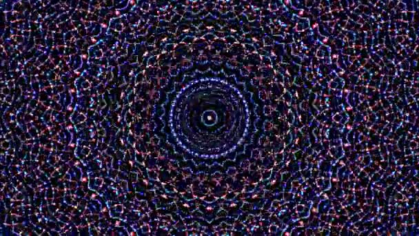 Abstract Kaleidoscoop Patroon Met Rood Blauwe Kleuren Magische Mandala — Stockvideo