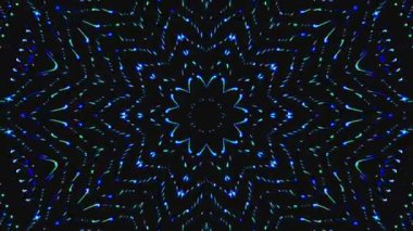 Soyut Kaleydoskop deseni tam renklerle. Sihirli mandala. 4k