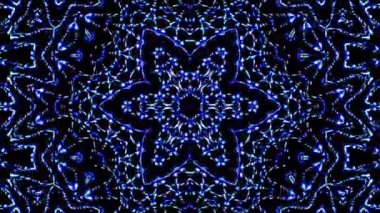 Soyut Kaleydoskop deseni tam renklerle. Sihirli mandala. 4k