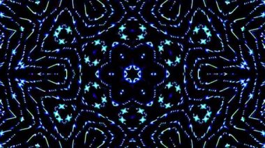 Soyut Kaleydoskop deseni tam renklerle. Sihirli mandala. 4k