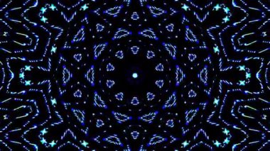 Soyut Kaleydoskop deseni tam renklerle. Sihirli mandala. 4k