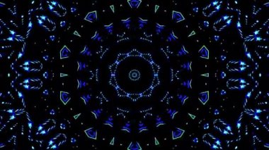 Soyut Kaleydoskop deseni tam renklerle. Sihirli mandala. 4k
