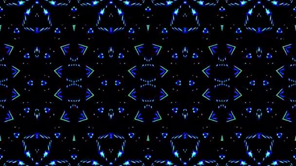 美丽的抽象线条闪烁着明亮的光芒 在黑色背景上设置平滑的蓝色运动 — 图库视频影像