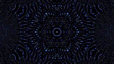 Soyut Kaleydoskop deseni tam renklerle. Sihirli mandala. 4k