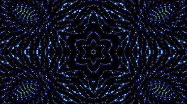 Soyut Kaleydoskop deseni tam renklerle. Sihirli mandala. 4k