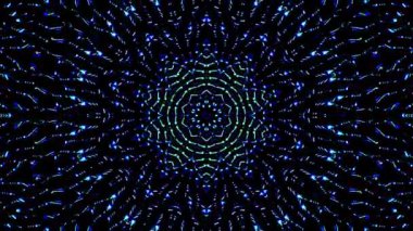Soyut Kaleydoskop deseni tam renklerle. Sihirli mandala. 4k