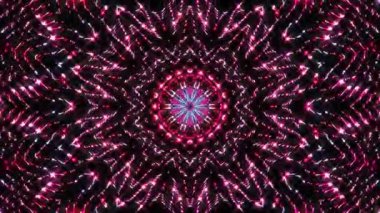 Soyut Kaleydoskop deseni tam renklerle. Sihirli mandala. 4k