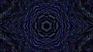 Soyut Kaleydoskop deseni tam renklerle. Sihirli mandala. 4k