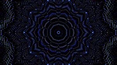 Soyut Kaleydoskop deseni tam renklerle. Sihirli mandala. 4k