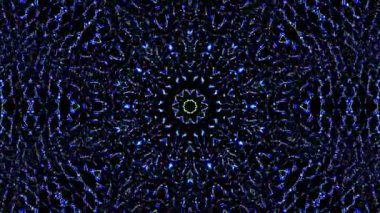Soyut Kaleydoskop deseni tam renklerle. Sihirli mandala. 4k
