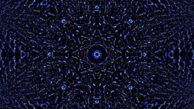 Soyut Kaleydoskop deseni tam renklerle. Sihirli mandala. 4k