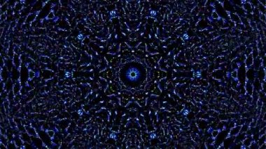 Soyut Kaleydoskop deseni tam renklerle. Sihirli mandala. 4k
