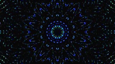 Soyut Kaleydoskop deseni tam renklerle. Sihirli mandala. 4k