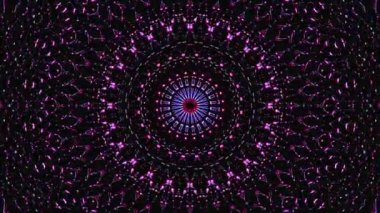 Soyut Kaleydoskop deseni tam renklerle. Sihirli mandala. 4k