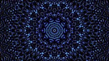 Soyut Kaleydoskop deseni tam renklerle. Sihirli mandala. 4k