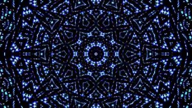 Soyut Kaleydoskop deseni tam renklerle. Sihirli mandala. 4k