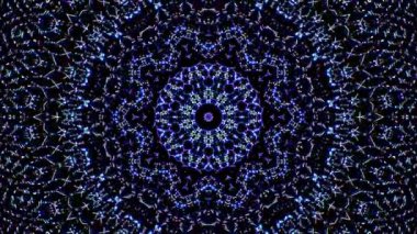 Soyut Kaleydoskop deseni tam renklerle. Sihirli mandala. 4k