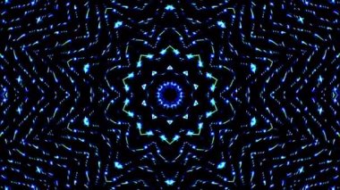 Soyut Kaleydoskop deseni tam renklerle. Sihirli mandala. 4k