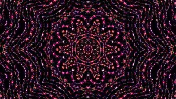 Abstract Kaleidoscoop Patroon Met Volledige Kleuren Magische Mandala — Stockvideo