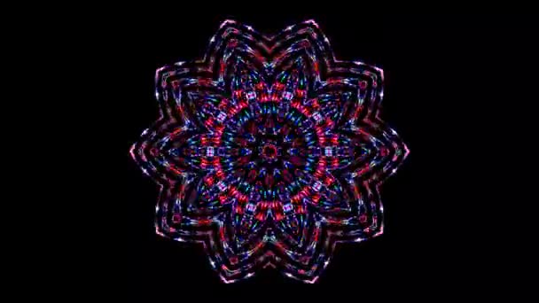Formă Rotundă Animată Lumini Intermitente Multicolore Fundal Negru — Videoclip de stoc