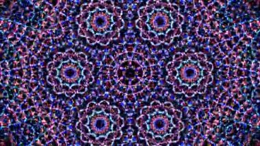Soyut Kaleydoskop deseni tam renklerle. Sihirli mandala. 4k