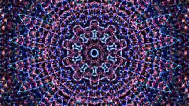 Soyut Kaleydoskop deseni tam renklerle. Sihirli mandala. 4k