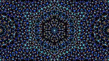 Soyut Kaleydoskop deseni tam renklerle. Sihirli mandala. 4k