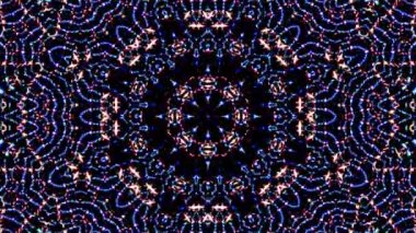 Soyut Kaleydoskop deseni tam renklerle. Sihirli mandala. 4k