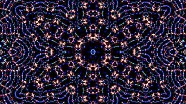 Soyut Kaleydoskop deseni tam renklerle. Sihirli mandala. 4k