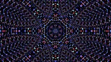 Soyut Kaleydoskop deseni tam renklerle. Sihirli mandala. 4k